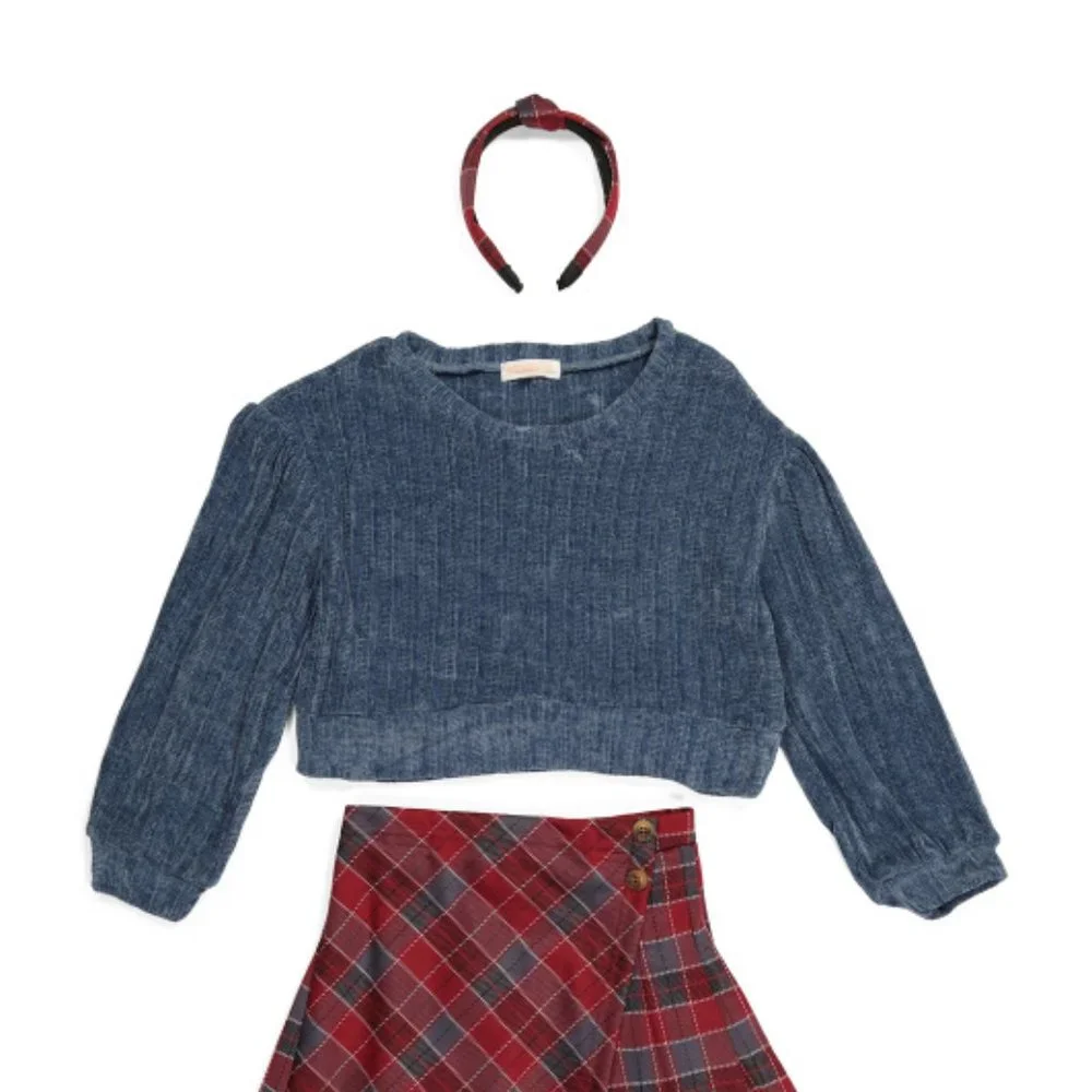 KensieGirl Chenille Sweater And Plaid Skirt Set / NWT / Size 10